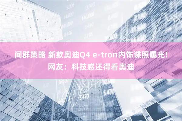 间群策略 新款奥迪Q4 e-tron内饰谍照曝光!网友：科技感还得看奥迪