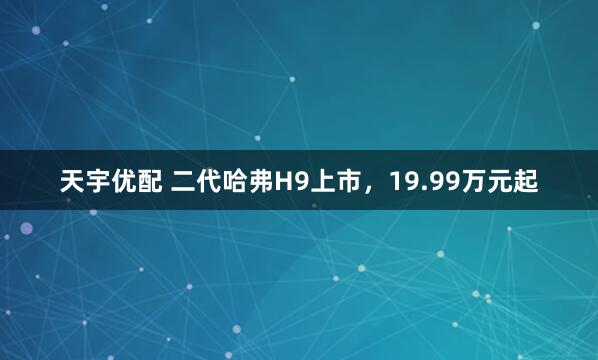 天宇优配 二代哈弗H9上市，19.99万元起